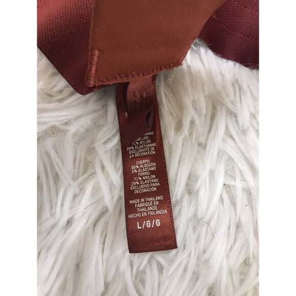 SKIMS Triangle Plunge Bralette Bone Brown Sz Large Ribbed Stretch Lounge Comfort - Picture 5 of 5